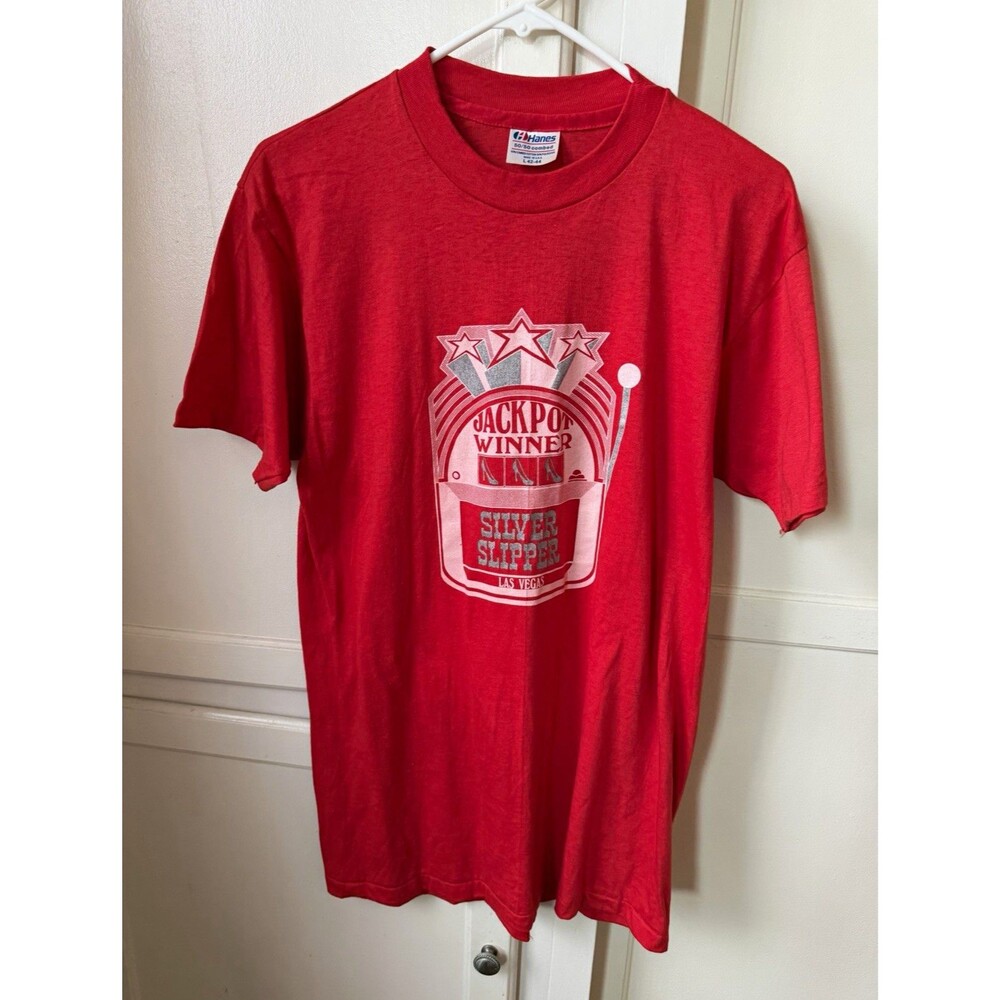 Vintage 80s Silver Slipper Las Vegas T-Shirt L, Single Stitch, Made in USA